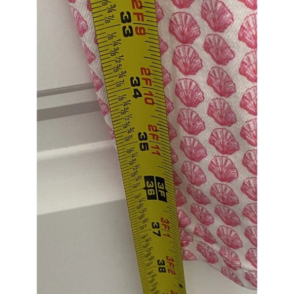 Vineyard Vines White Pink Sea Shell Cotton Pants Womens Zip Up Pockets Size 14 - Picture 10 of 10
